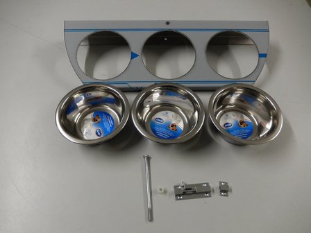 Draaiplato 3 Gaats 13 cm. RVS - INCL Aluminium omlijsting